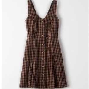 American Eagle Plaid Pocket Dress